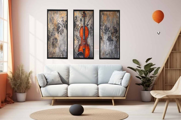 3 Panel Violin Music  Art  Painting