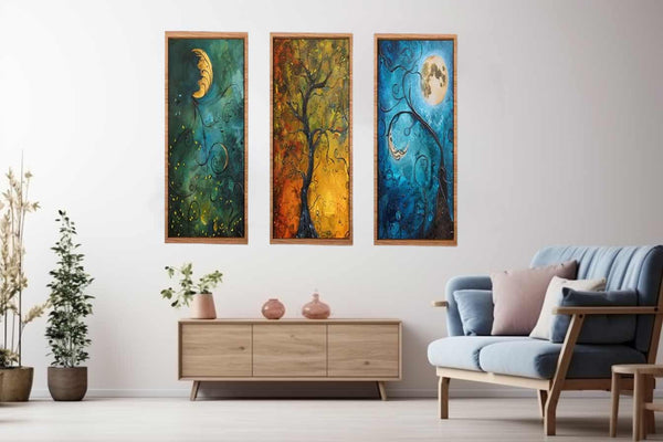  3 Piece Sun & moon   Art Set