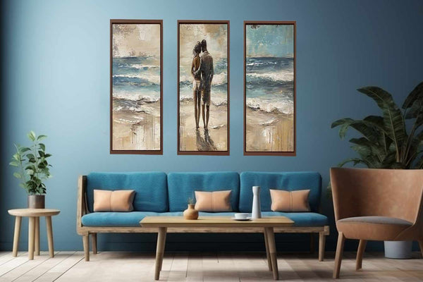 Couple Love Beach Painting Set of 3