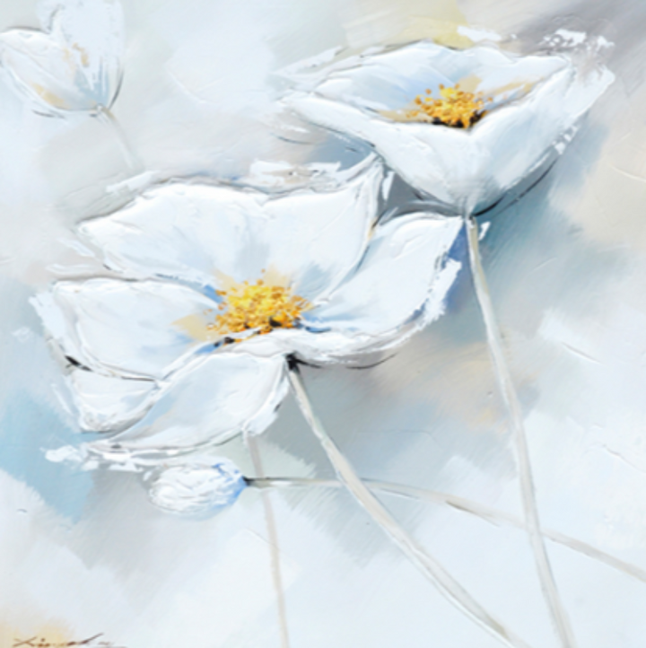 White Flower Oil Painting 