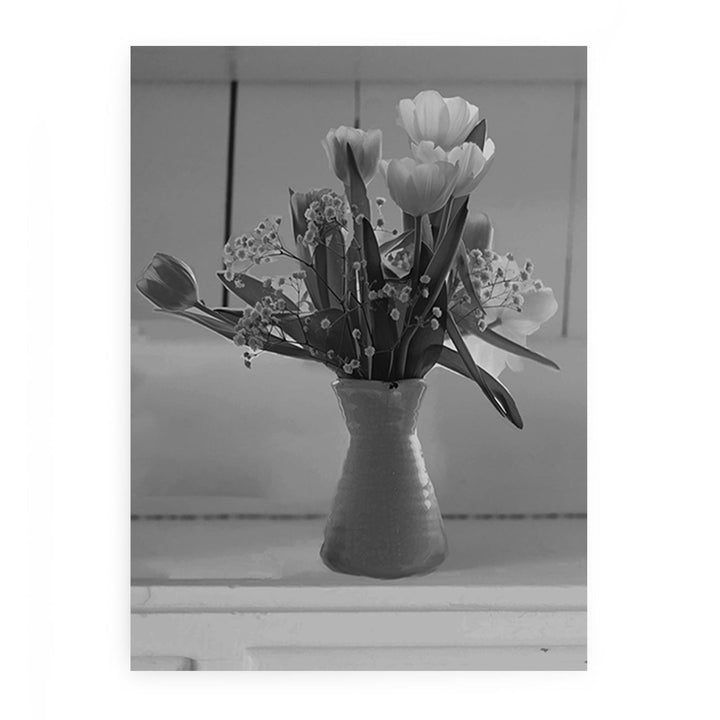 Black And White Flower Vase  Painting