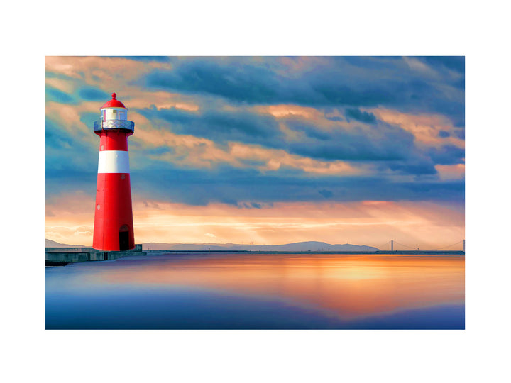 Lighthouse Sunset  Painting