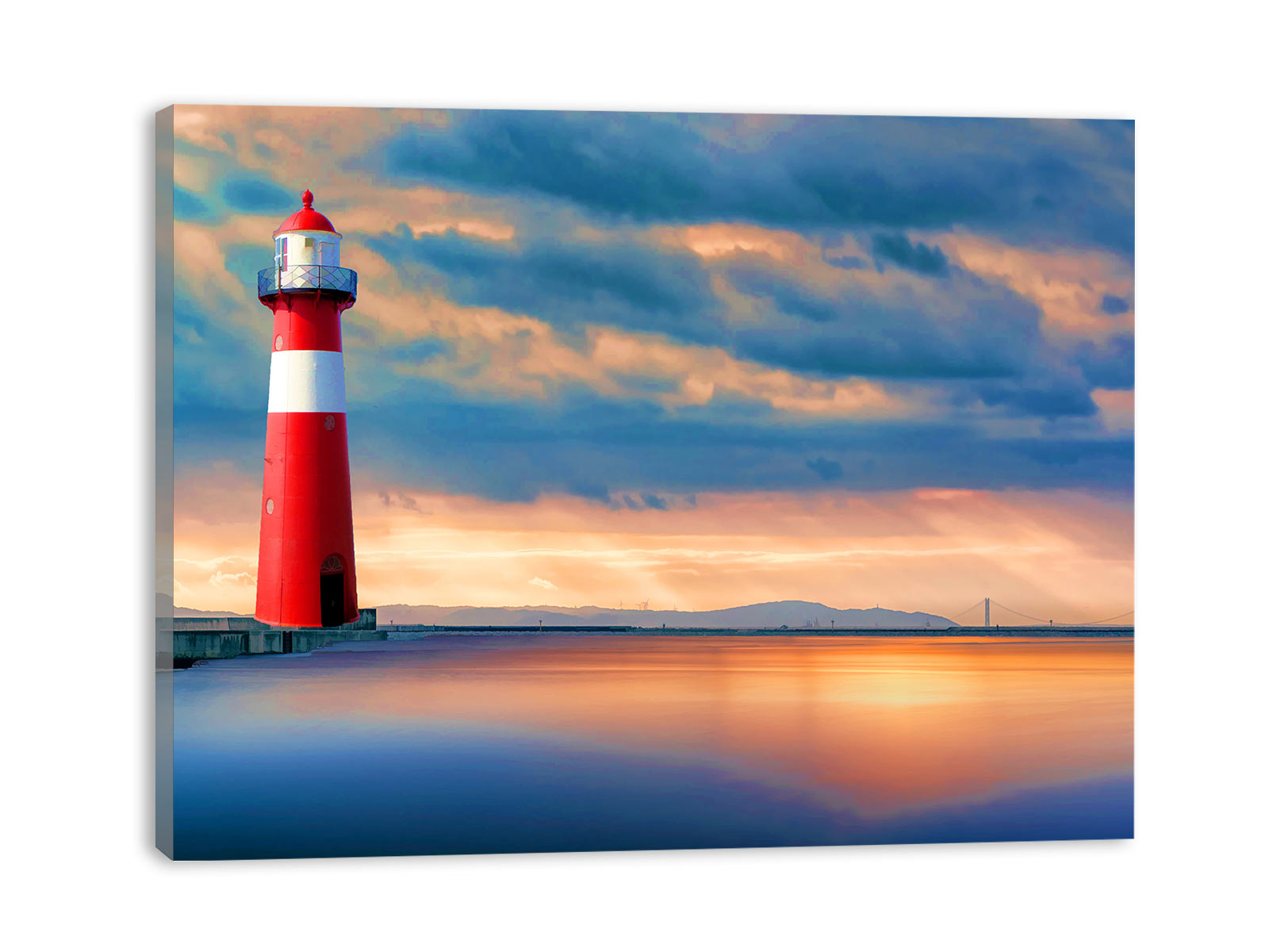 Lighthouse Sunset  Painting