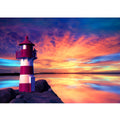 Red And White Lighthouse Painting
