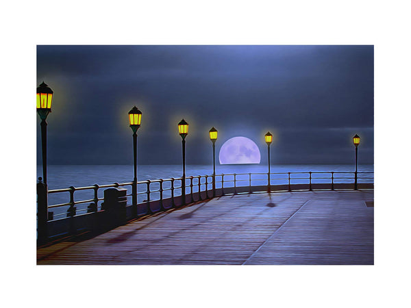 Beach Side Moon Walk Painting