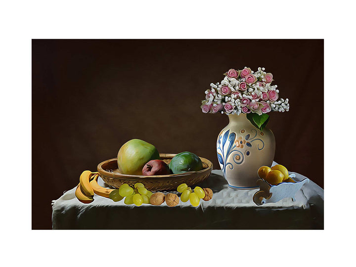Fruit And Flower Still Life Painting