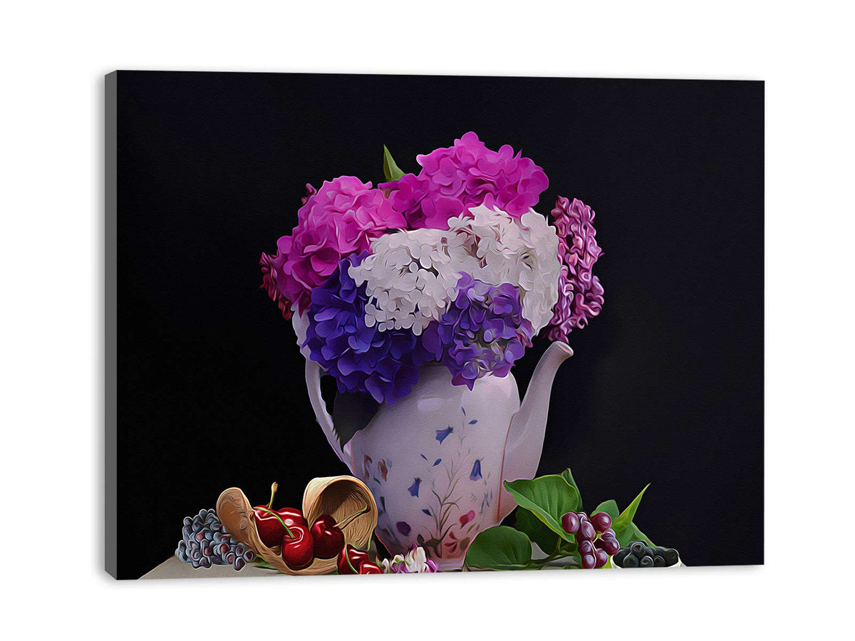Blue And Pink Still Life Painting