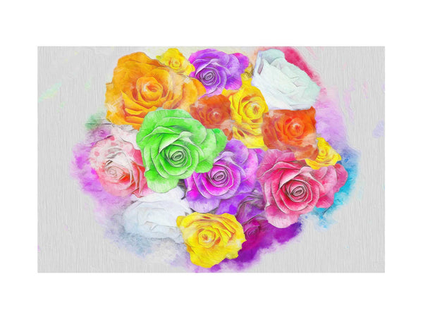 Rainbow  Rose Painting