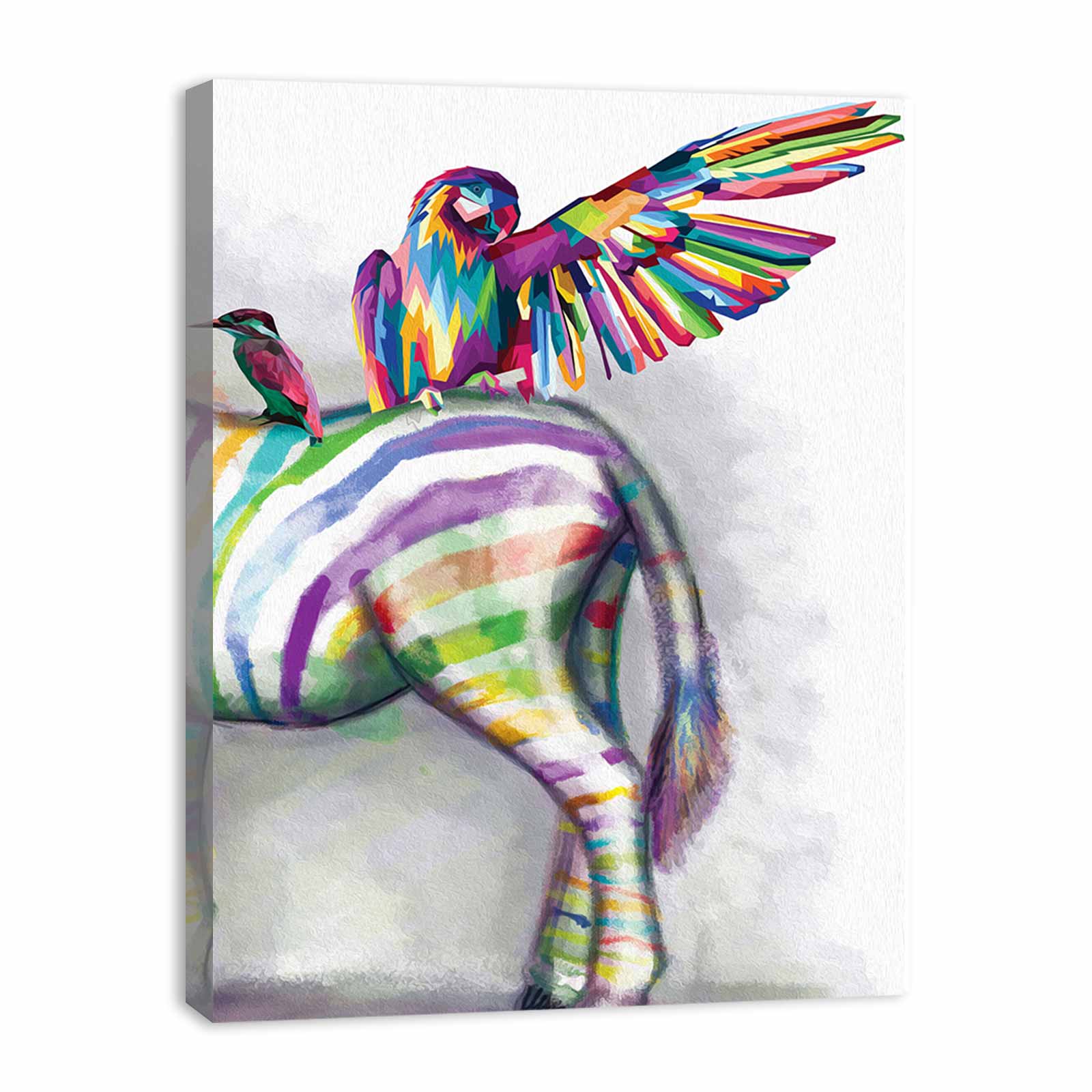 Parrot on Zebra Painting