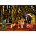 Peacock Animal Group Painting