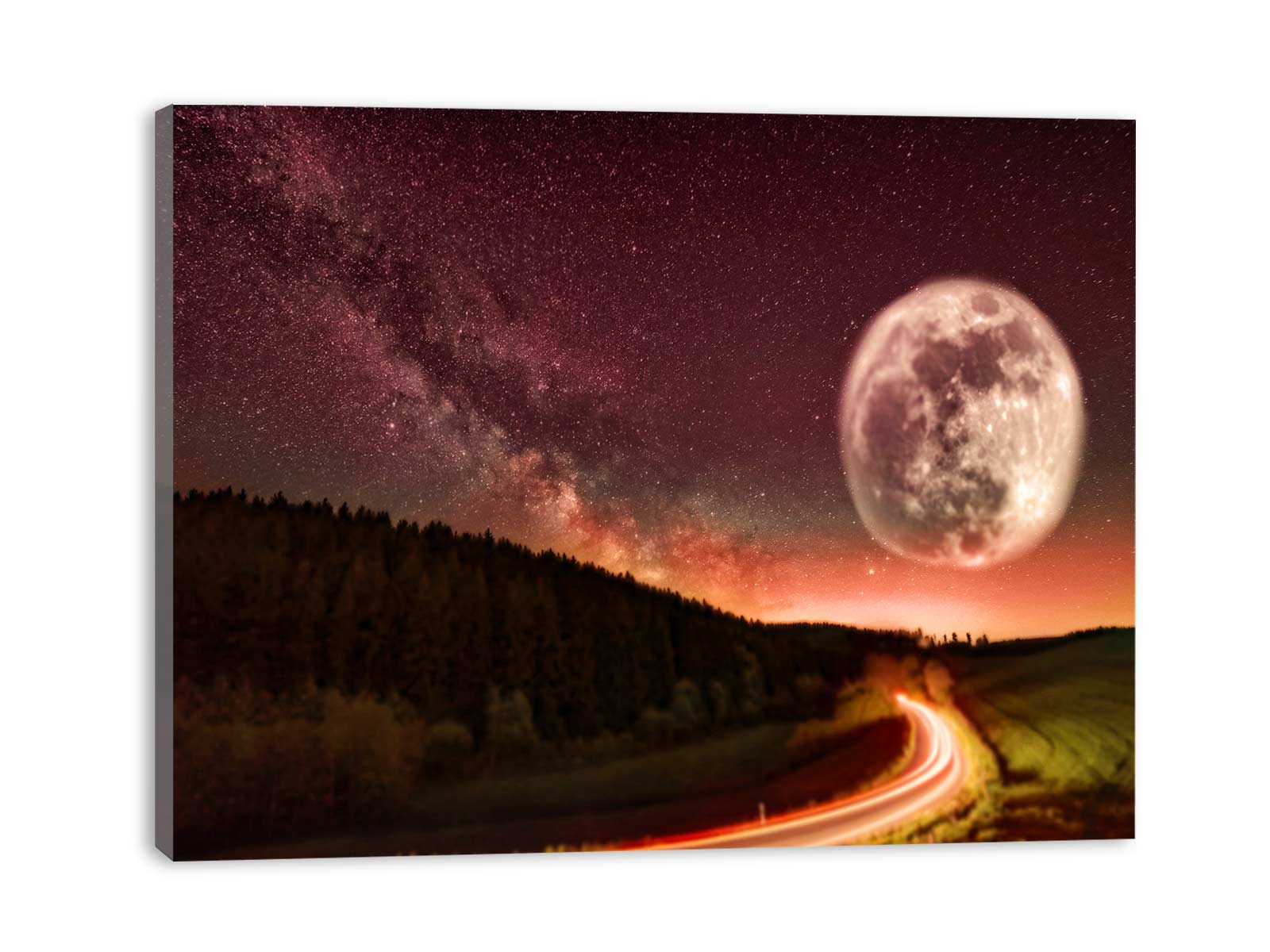 Road to Moon  & Galaxy Painting