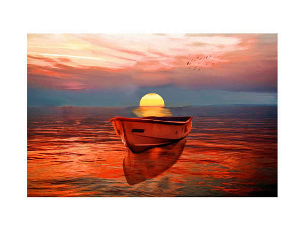 Sailing Ship Sunrise Painting 