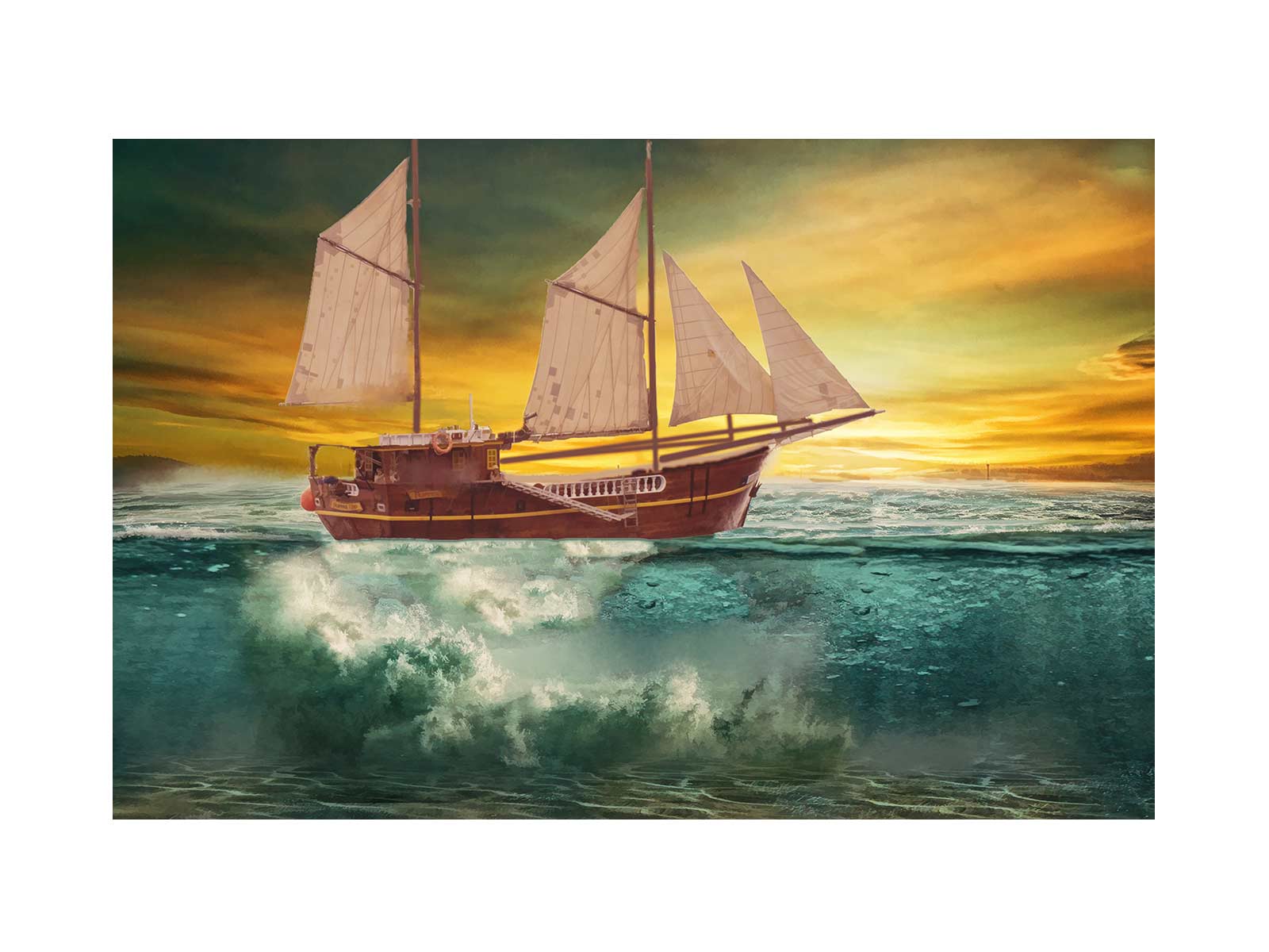 Vintage Ship Painting