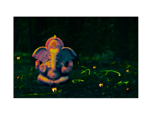 Ganesha Flower Painting
