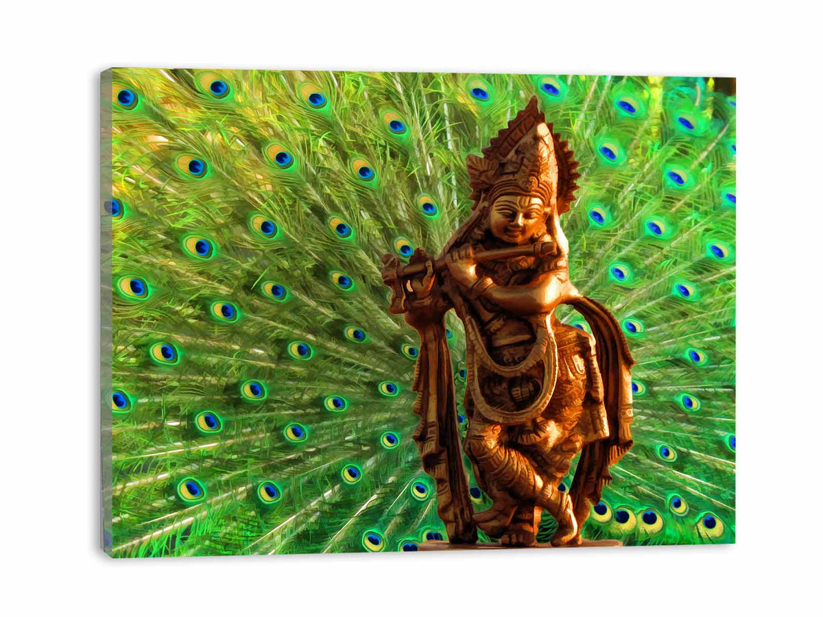 Pecock Feather Krishna Painting