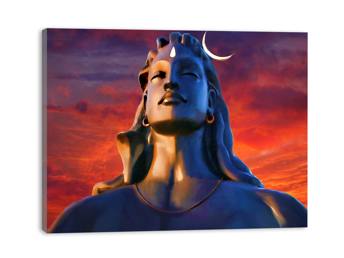 Adiyogi Shiva Red Painting