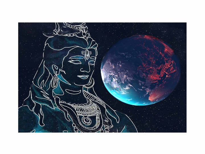 Shiva Moon Painting