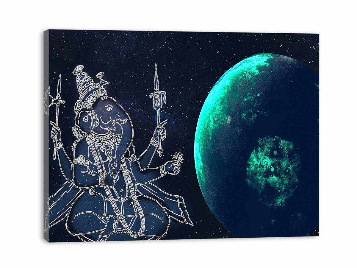 Ganesha Moon Painting