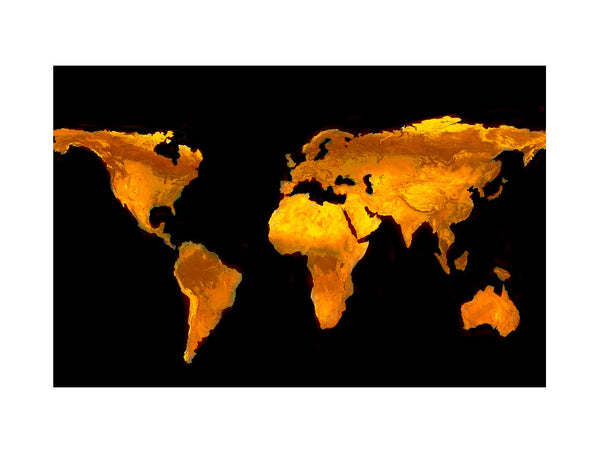 Orange Worldmap Painting