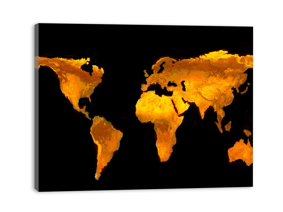 Orange Worldmap Painting