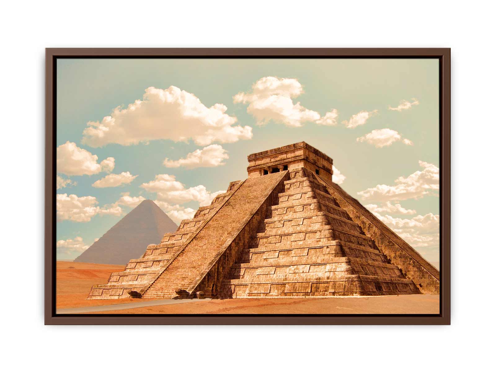 Brown Pyramid With Stairs Painting Art Print.