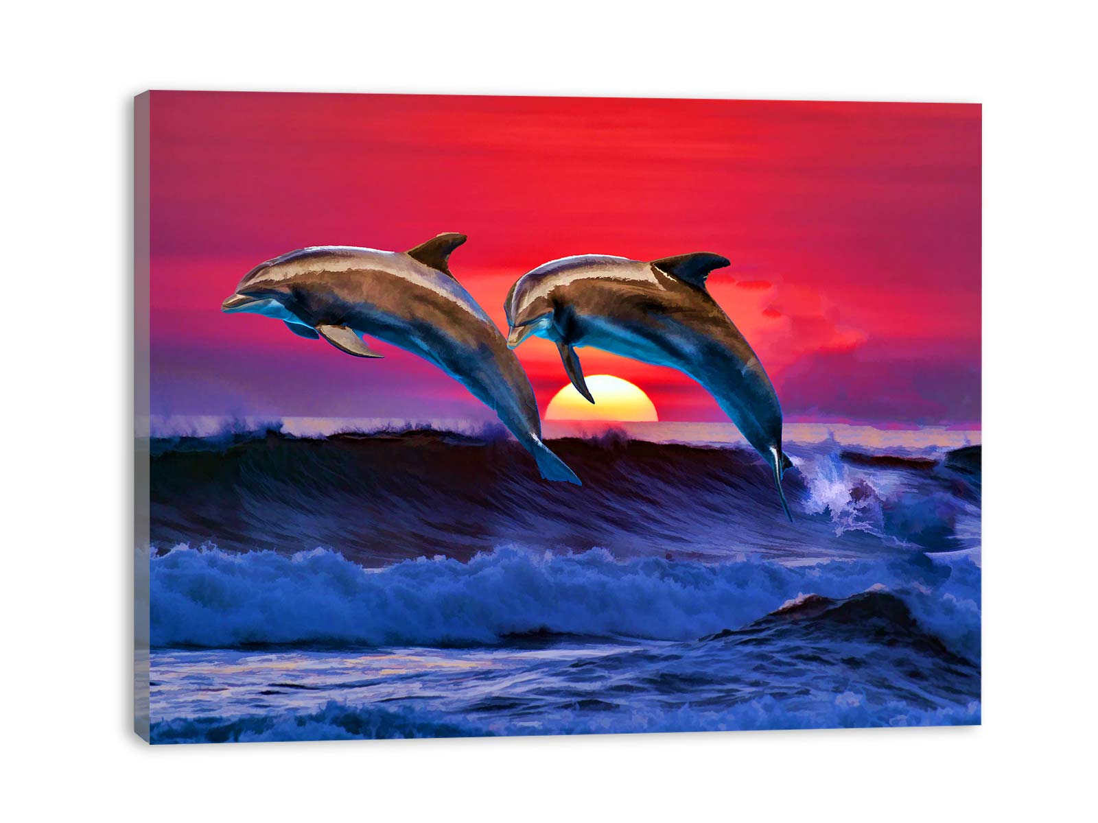 Sunrise Dolphin Painting