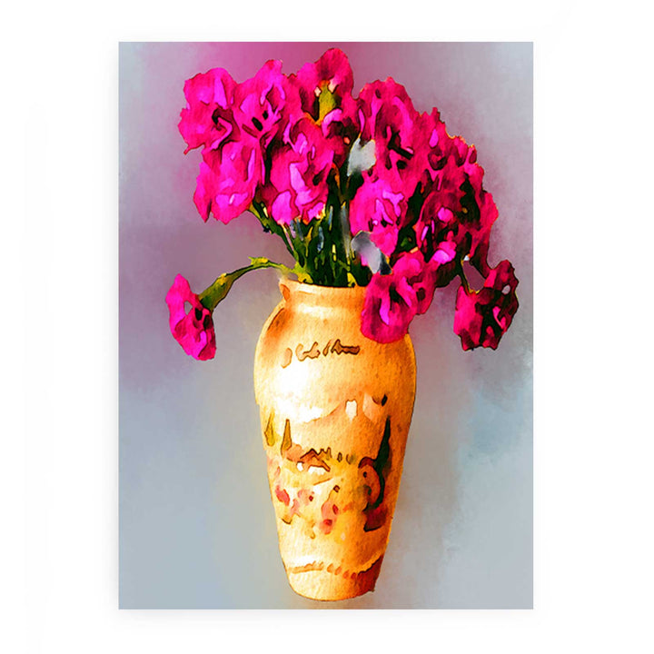 Red Flower and Vase Painting