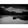 Black and White lake and Boat Painting 