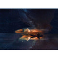Man Boat  Galaxy Universe Painting 