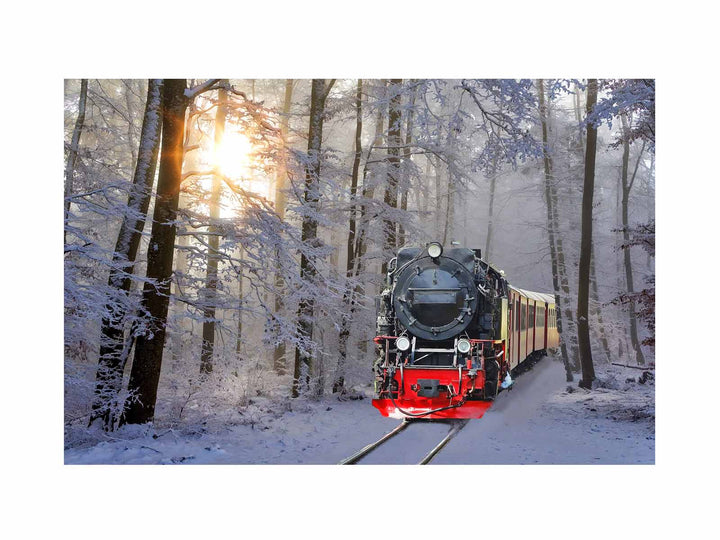 Train Winter Painting