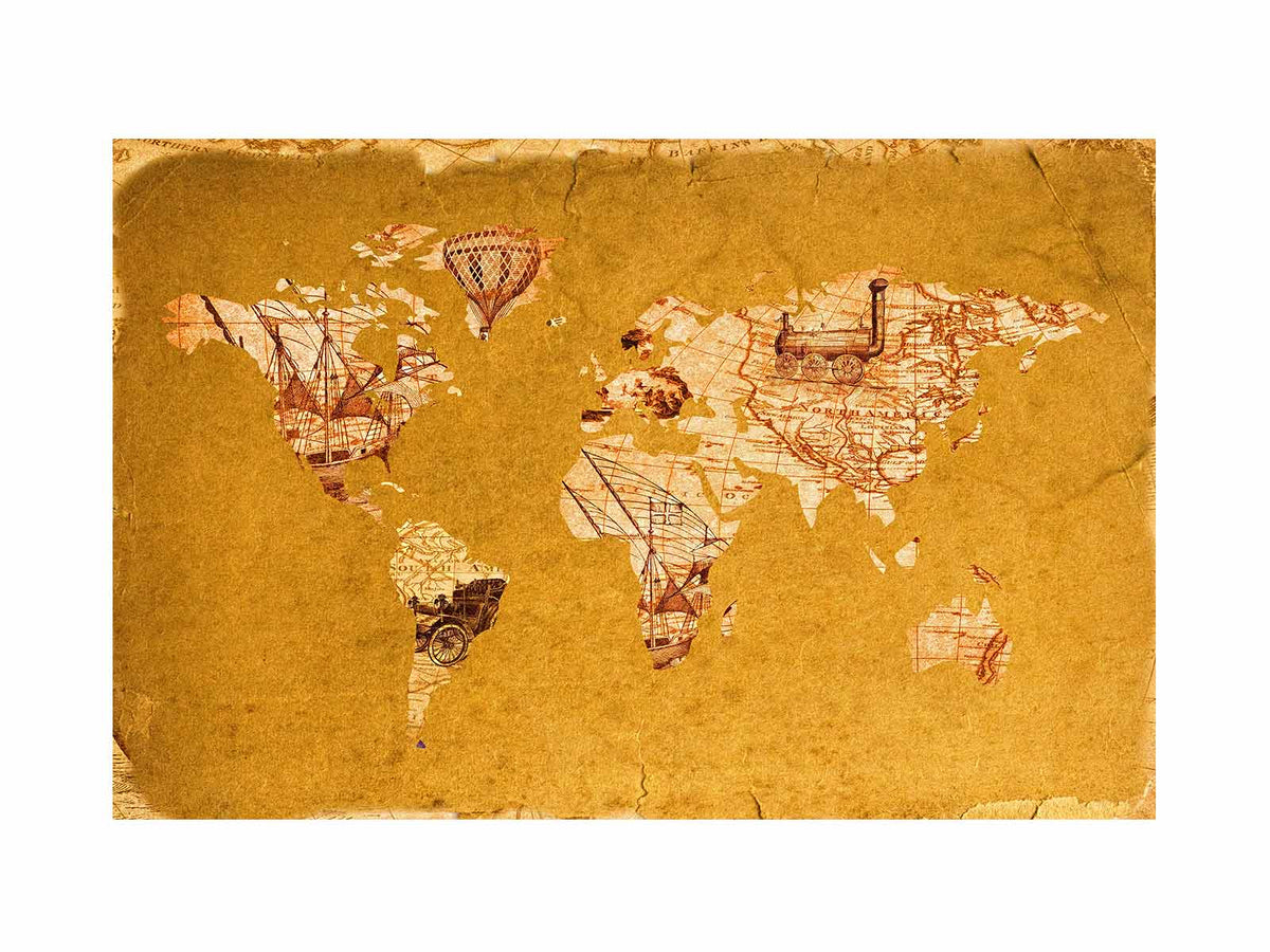 Brown Worldmap Painting