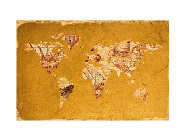 Brown Worldmap Painting