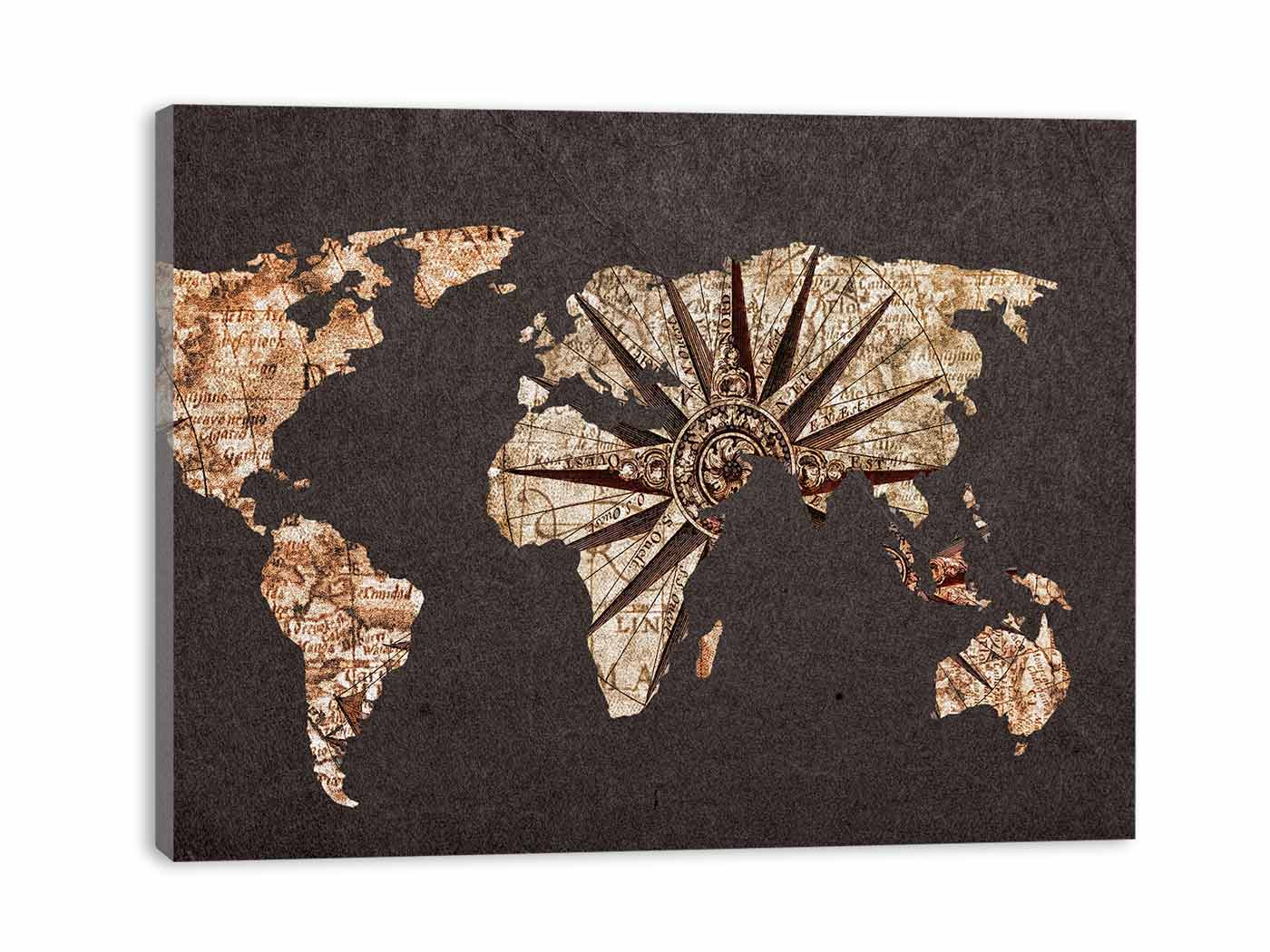 Worldmap Brown Painting