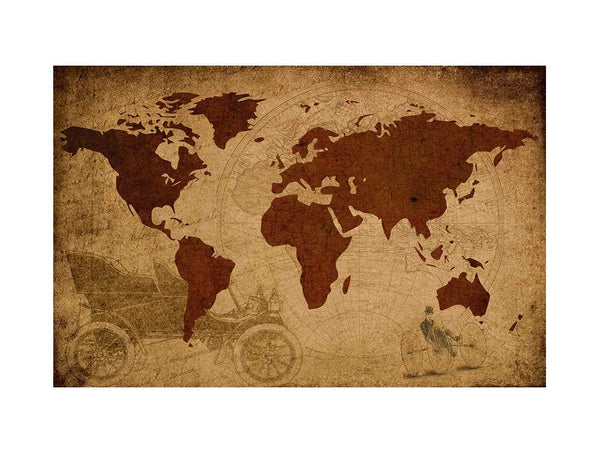 Worldmap Black Painting