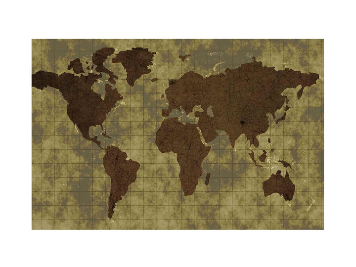 Worldmap Green Painting