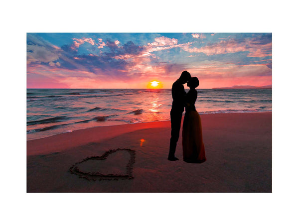 Kiss on beach Couple love  Painting