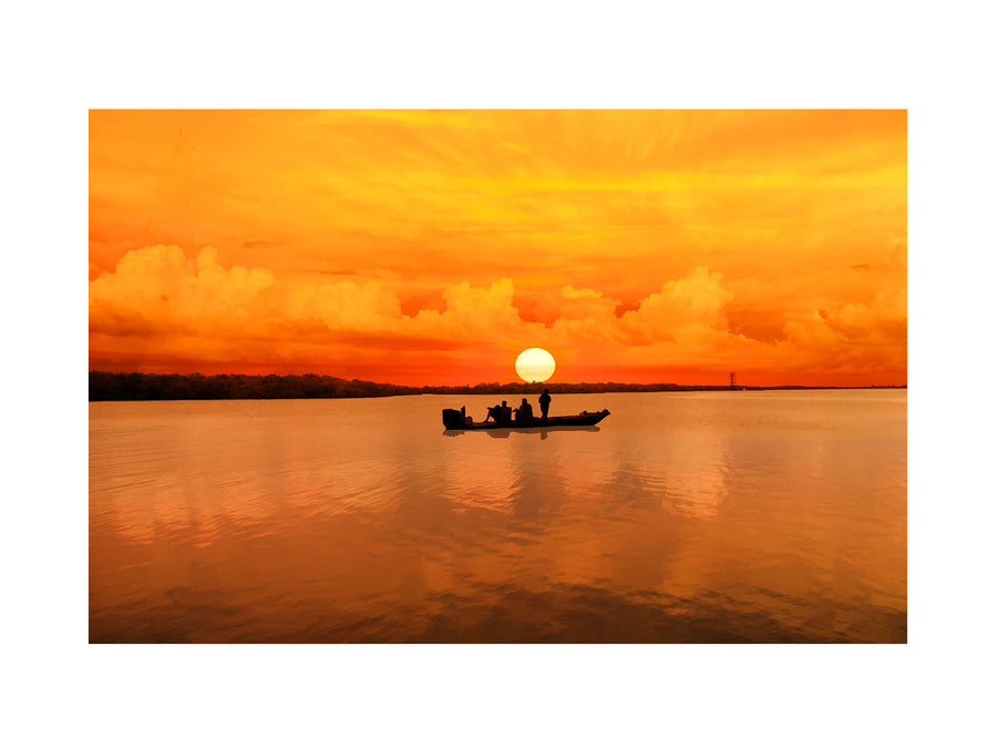 Sunset Boat  Painting