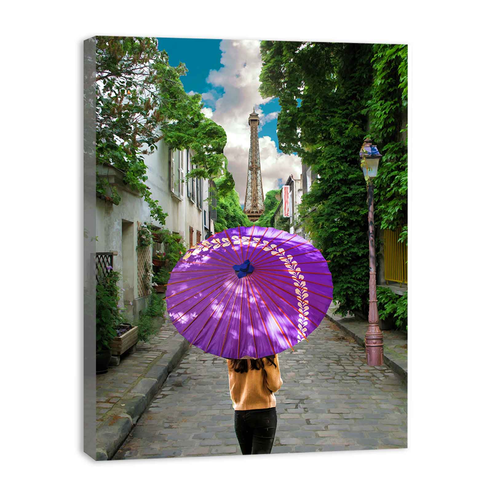 Paris street Eiffel Tower Painting