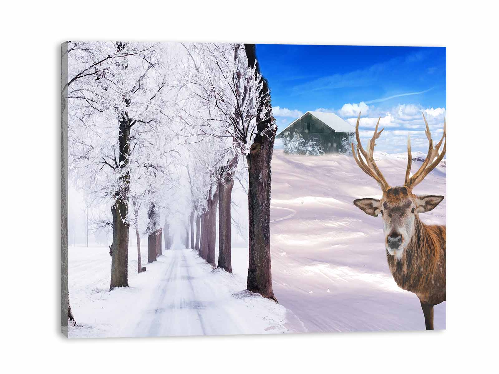 Deer Winter Painting