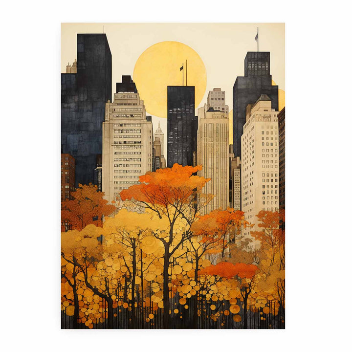 New York In Autumn Art Poster