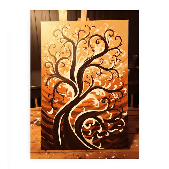 Beautiful Tree Brown Painting