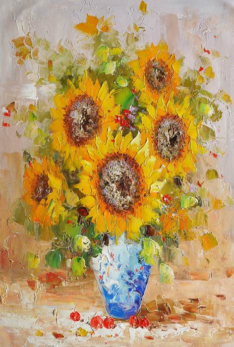 Garden Knife Art Sunflower Painting