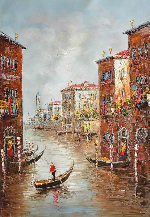 Venice Man Knife Art Painting