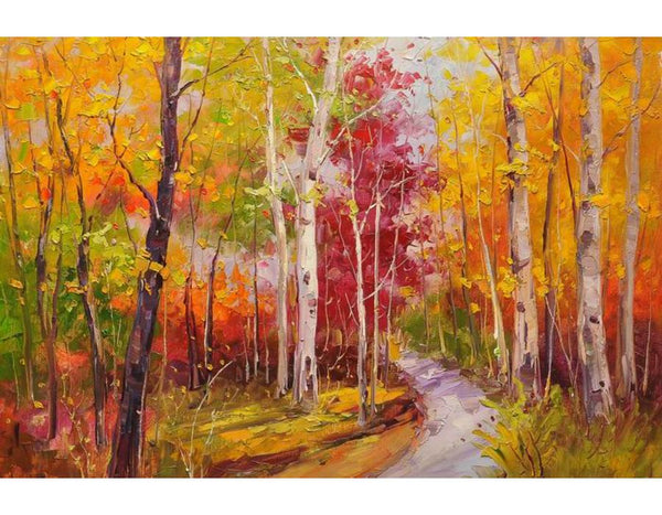 Birch Knife Art Painting Forest 