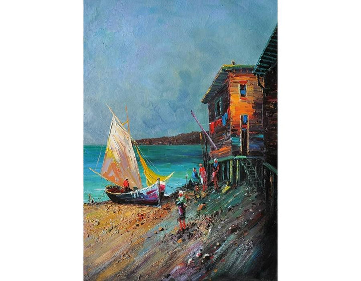 Boat Knife House Art Painting