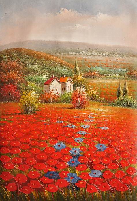 Knife Flower Field Landscape Art Painting