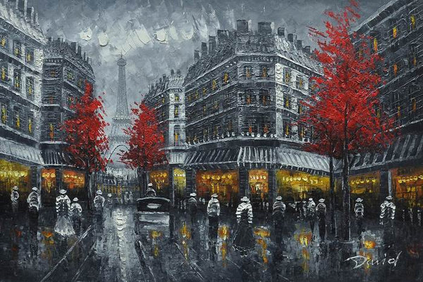 Red Tree Knife Art Paris Painting