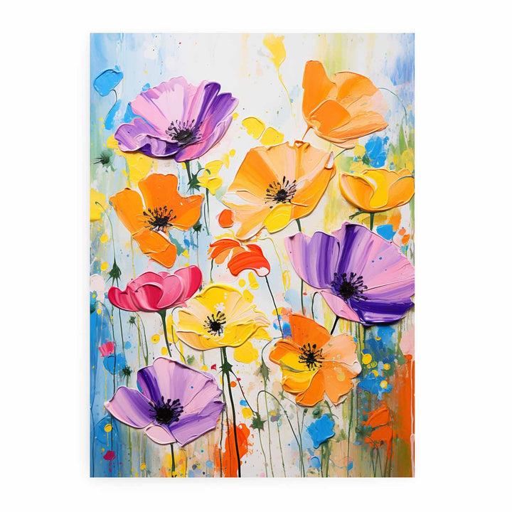 Flower Art Dripping Color Painting