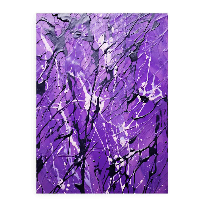 Purple Art Dripping Color Painting