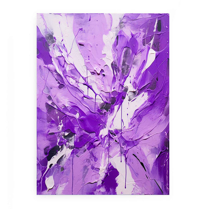 Painting Color White Purple Drips 